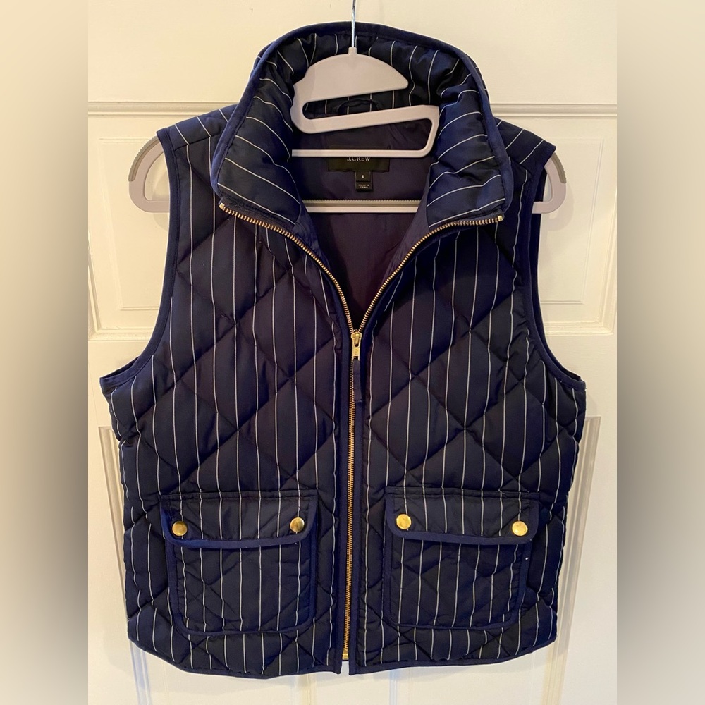 J Crew Women’s Pin Stripe Vest size Small Like New!!